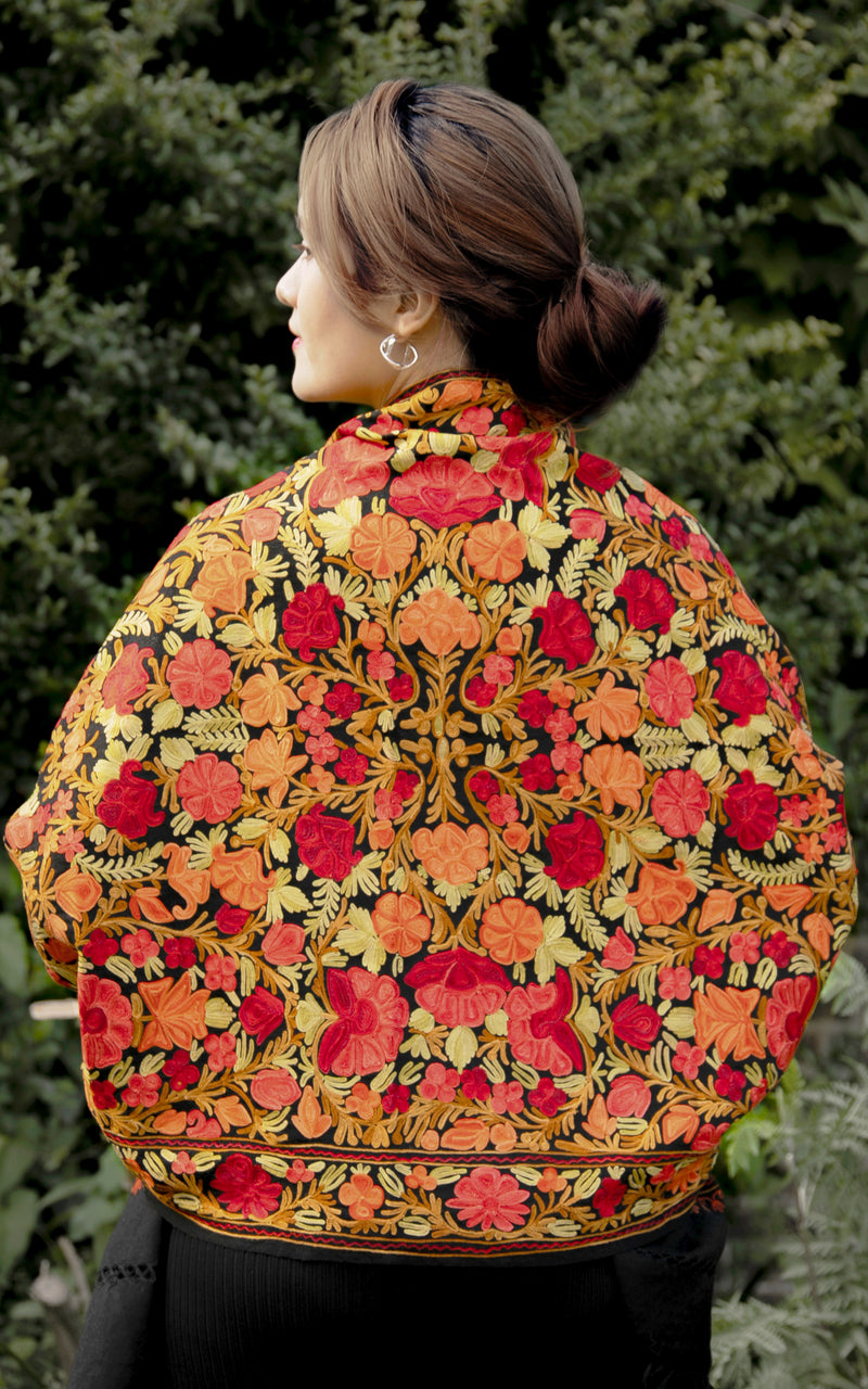 Ariana Floral Hand Embroidered Shawl