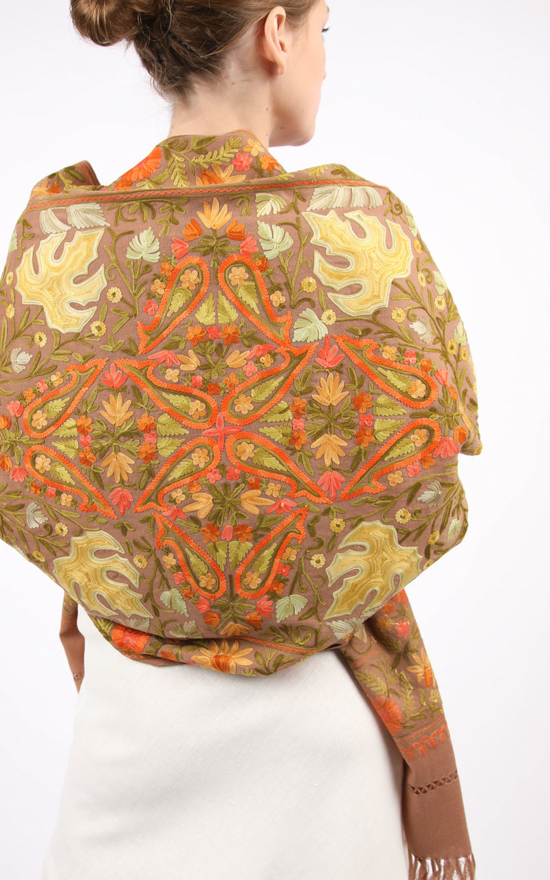 Lucia Garden Embroidered Shawl
