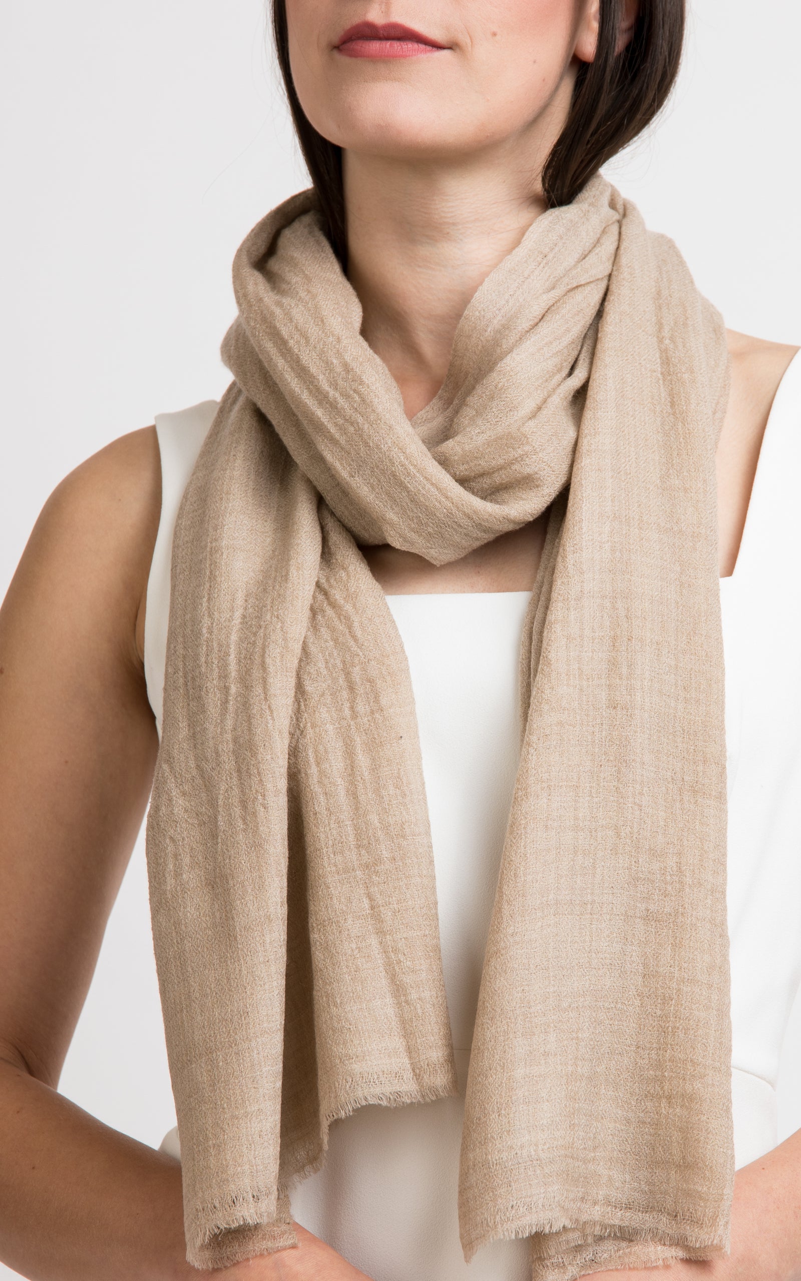 Lightweight Scarf Echarpe Cachemire Eric Bompard Beige