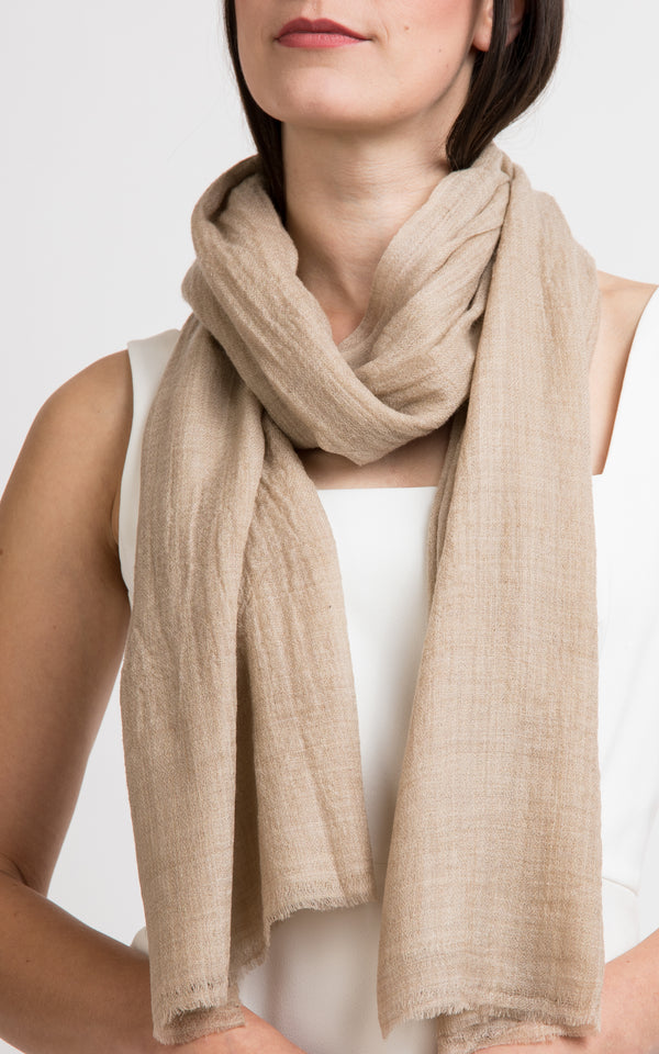 Diamond design fine beige cashmere scarf -RP10, The Little Tibet