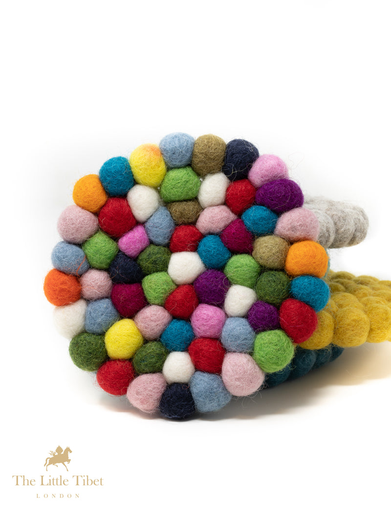 Multicolour Felt Ball Cushion for Singing Bowls-The Little Tibet