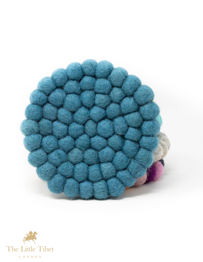 Slate Blue Felt Ball Cushion for Singing Bowls-The Little Tibet