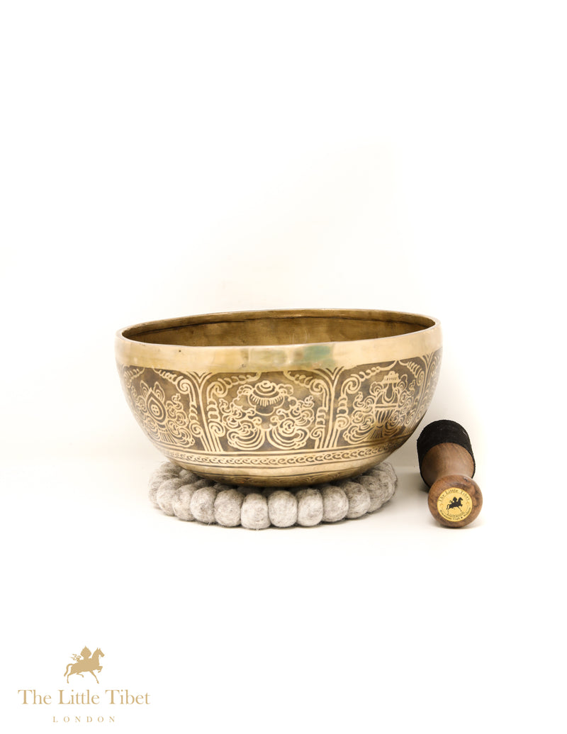 Mandala & Flower of life Tibetan Singing Bowl  - A235
