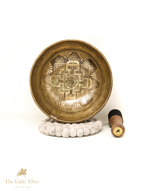 Mandala & Flower of life Tibetan Singing Bowl  - A235