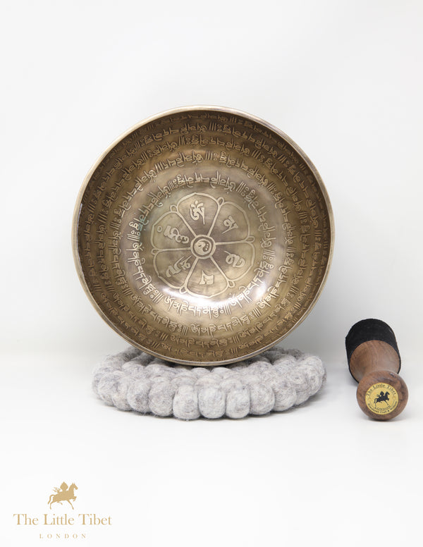 Tibetan Singing Bowl OM MANI PADME HUM for Sound Therapy - AM55