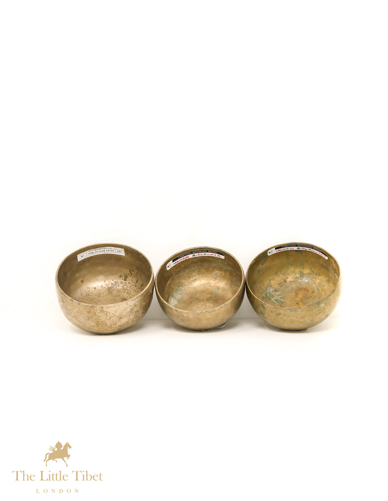 Antique Healing Tibetan Singing Bowls -Three Musketeers