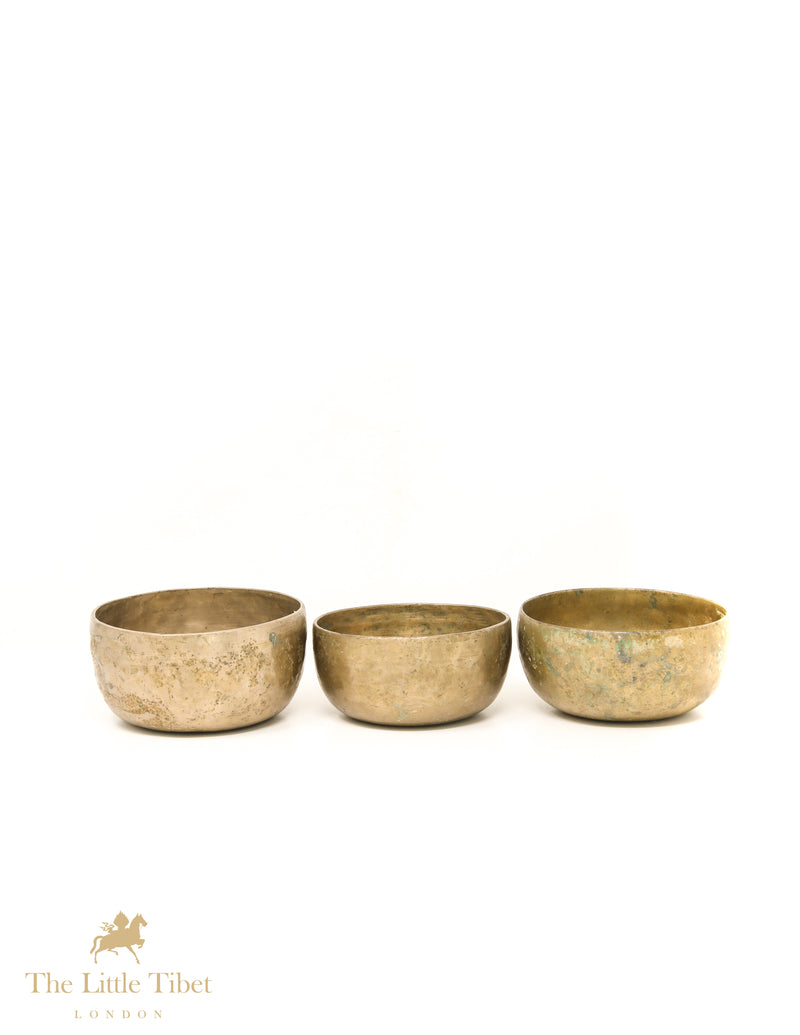 Antique Healing Tibetan Singing Bowls -Three Musketeers