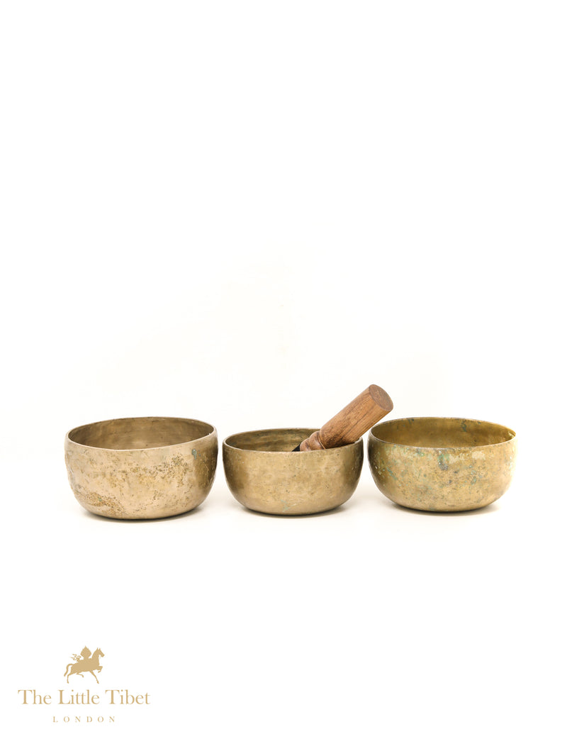 Antique Healing Tibetan Singing Bowls -Three Musketeers