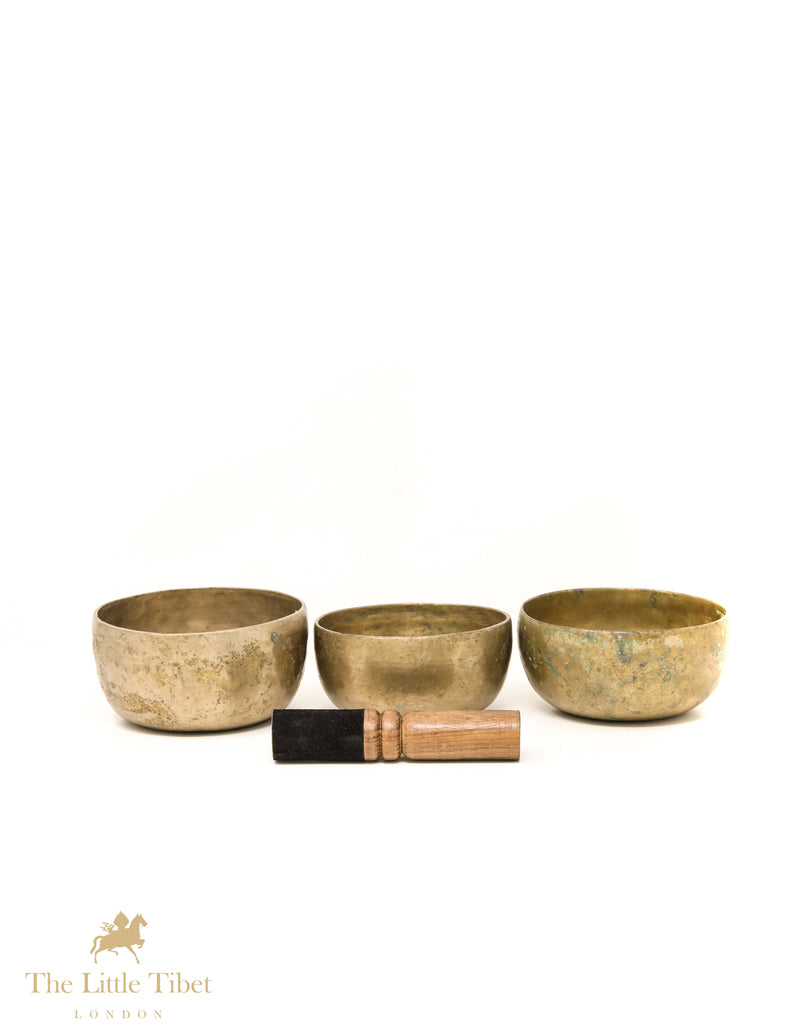 Antique Healing Tibetan Singing Bowls -Three Musketeers