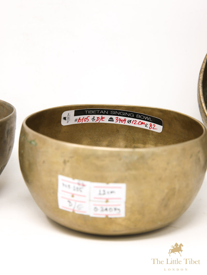 Small Antique Singing Bowls for D, E, & F Notes- B101/B105/B90