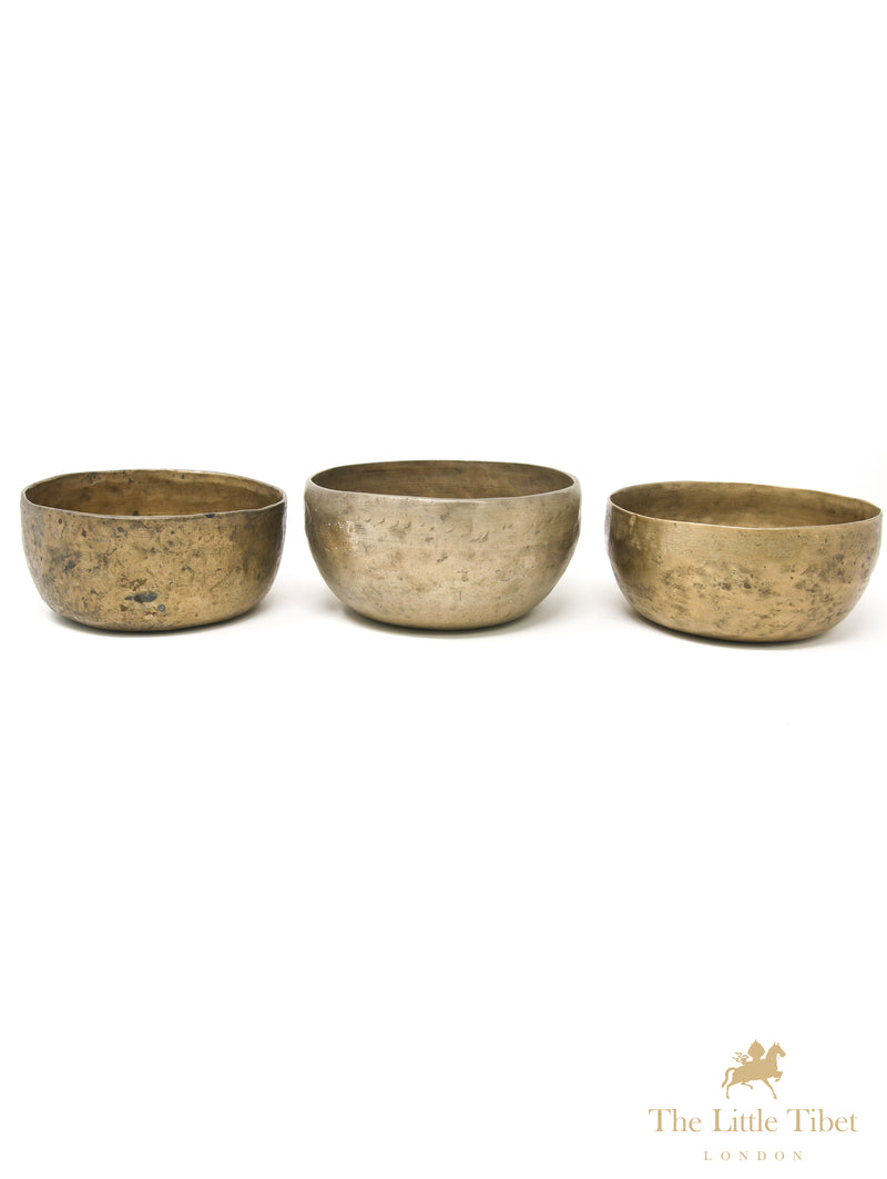 Small Antique Singing Bowls for G & F Notes - B126/B94/B114