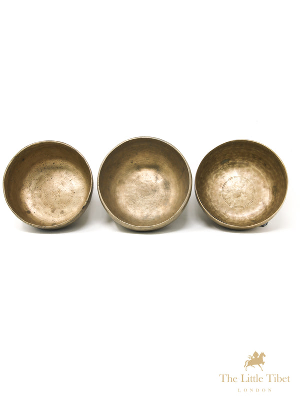 Small Antique Singing Bowls for G & F Notes - B126/B94/B114