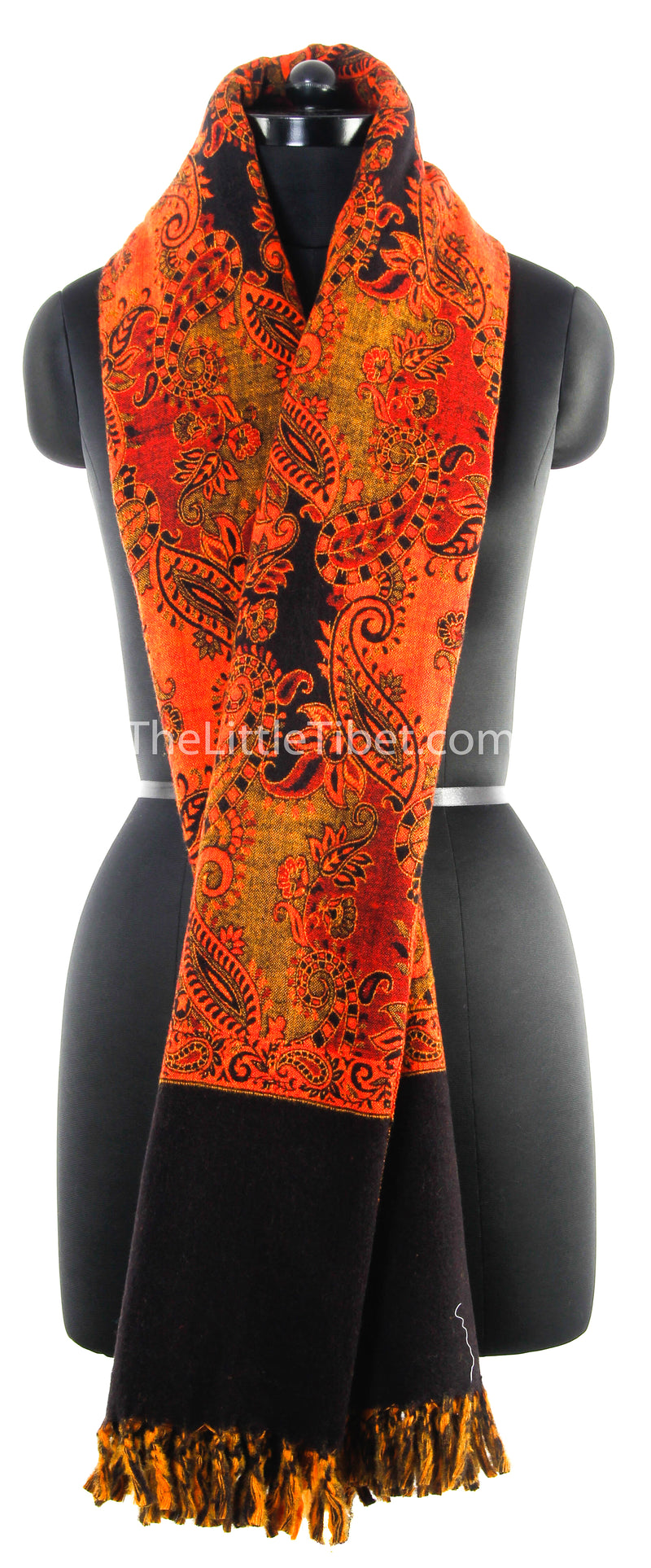 Cathy Burnt Orange Tibet Shawl (TS29-2)