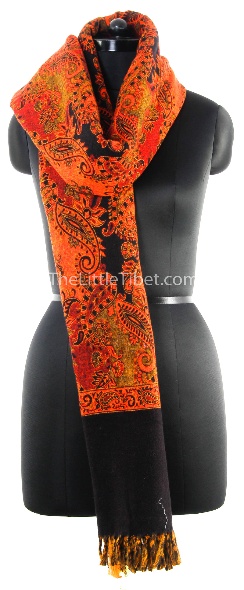 Cathy Burnt Orange Tibet Shawl (TS29-2)