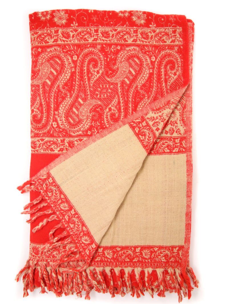 Lily Red Orange Tibet Shawl