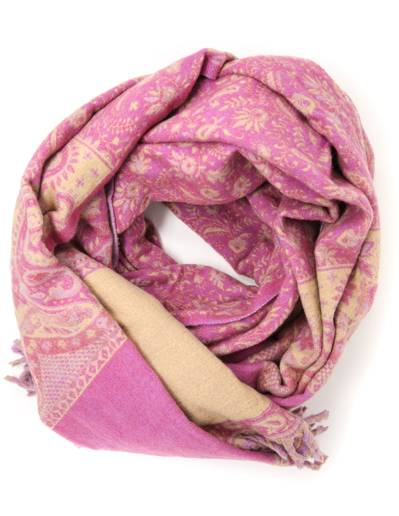 Minnie Fuchsia Pink Tibet Shawl