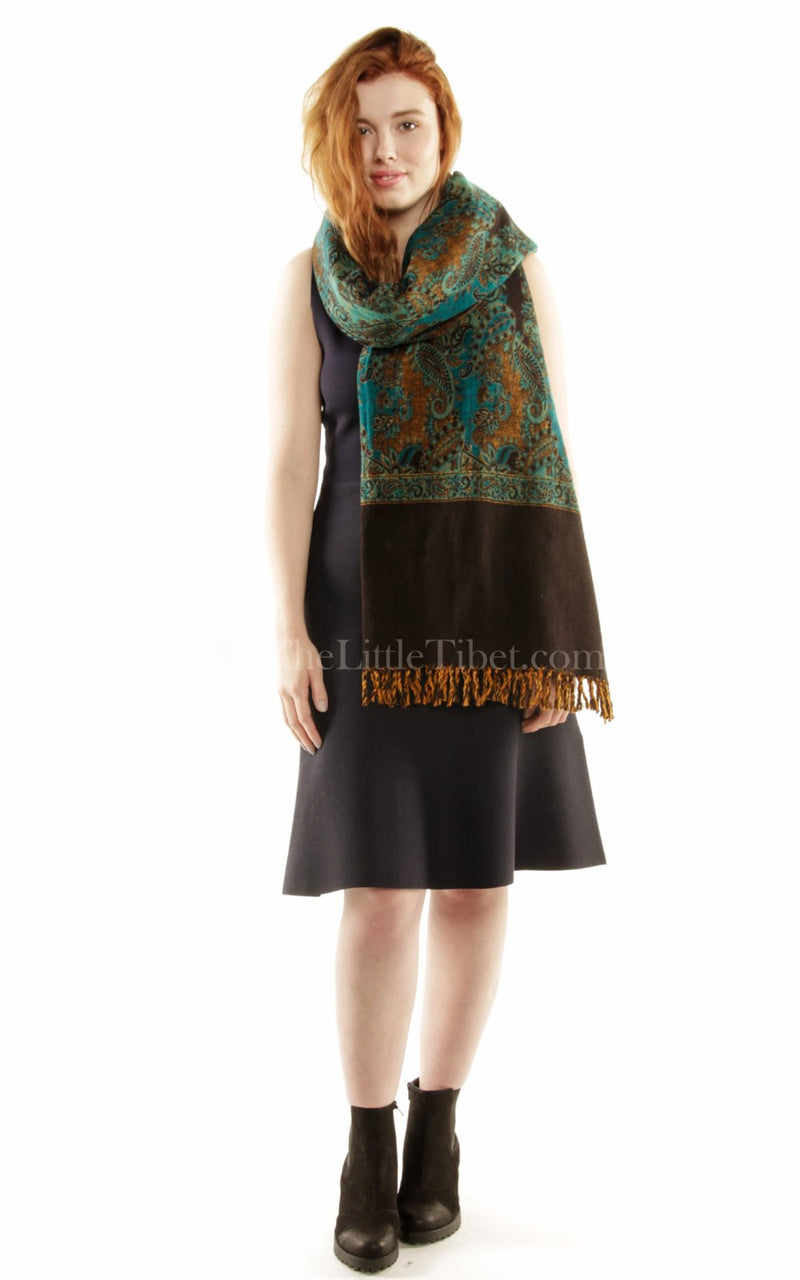 Rio Grande Indigo Tibet Shawl - 29-4 - The Little Tibet
