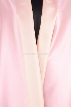Luxury 100% pure silk baby pink  cream reversible pashmina shawl close up