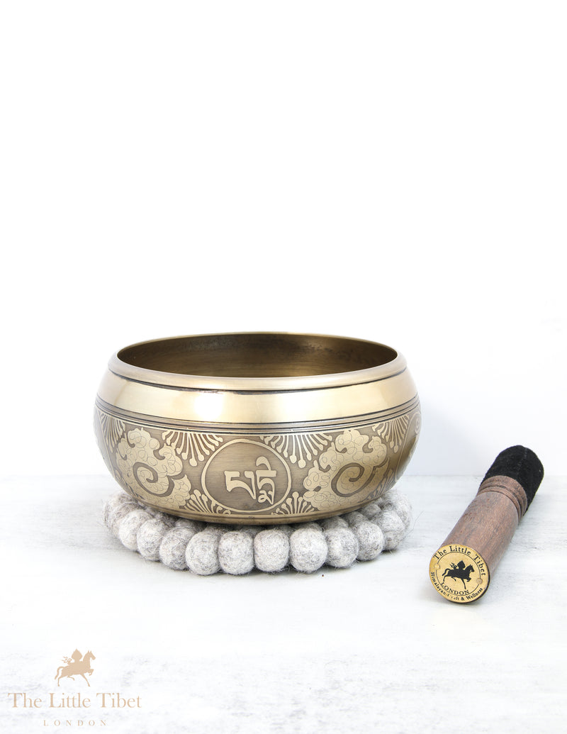 Tibetan Blue Yoga Meditation OM Singing Bowl 