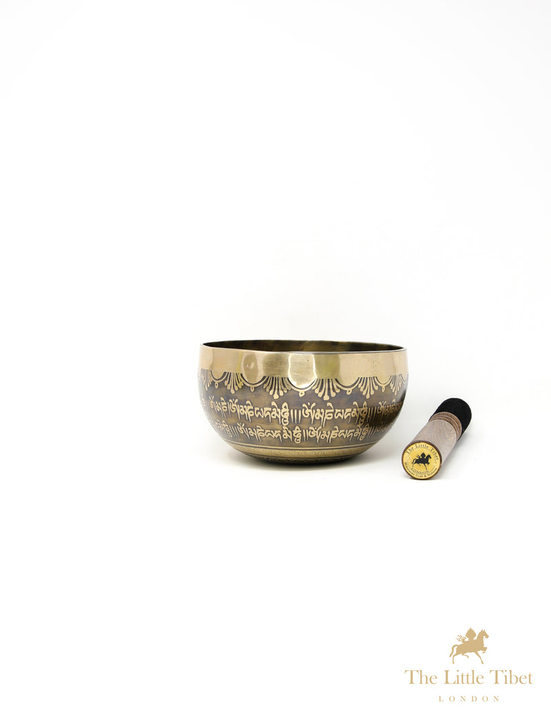 Tibetan Om Singing Bowl for Meditation & Mindfulness - A115