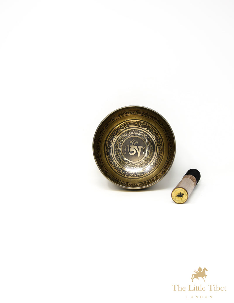 Tibetan Om Singing Bowl for Meditation & Mindfulness - A115