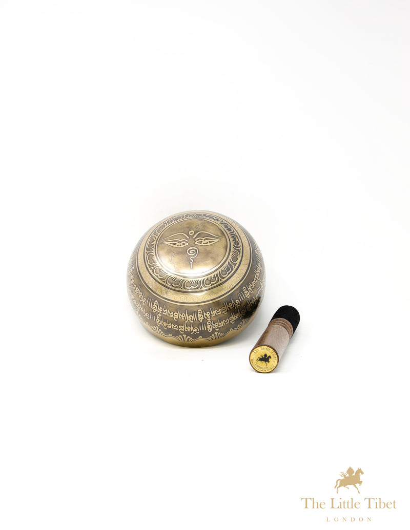 Tibetan Om Singing Bowl for Meditation & Mindfulness - A115