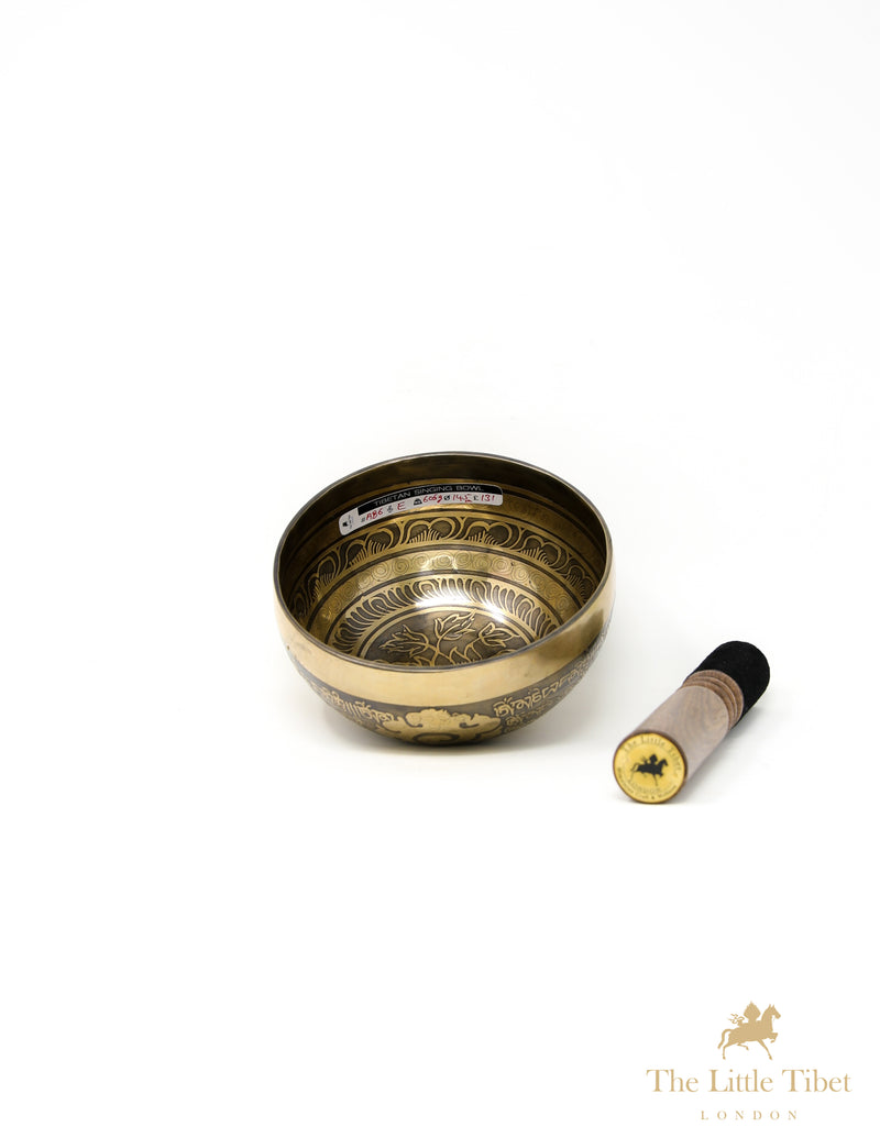 Lotus Flower Tibetan Singing Bowl for Spiritual Awakening - A86