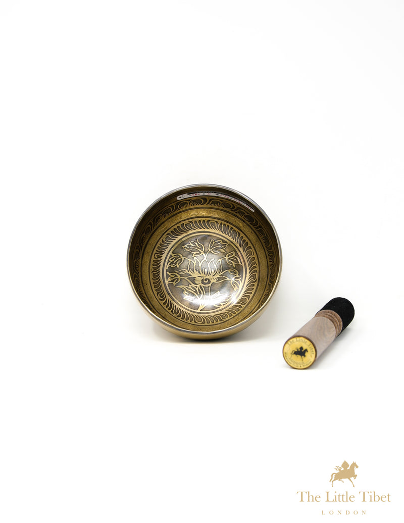 Lotus Flower Tibetan Singing Bowl for Spiritual Awakening - A86