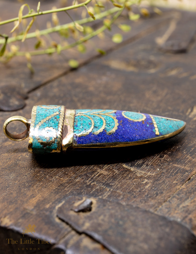 Mystic tiger's tooth shape piece for making jewellery or pendant - SN5-The Little Tibet