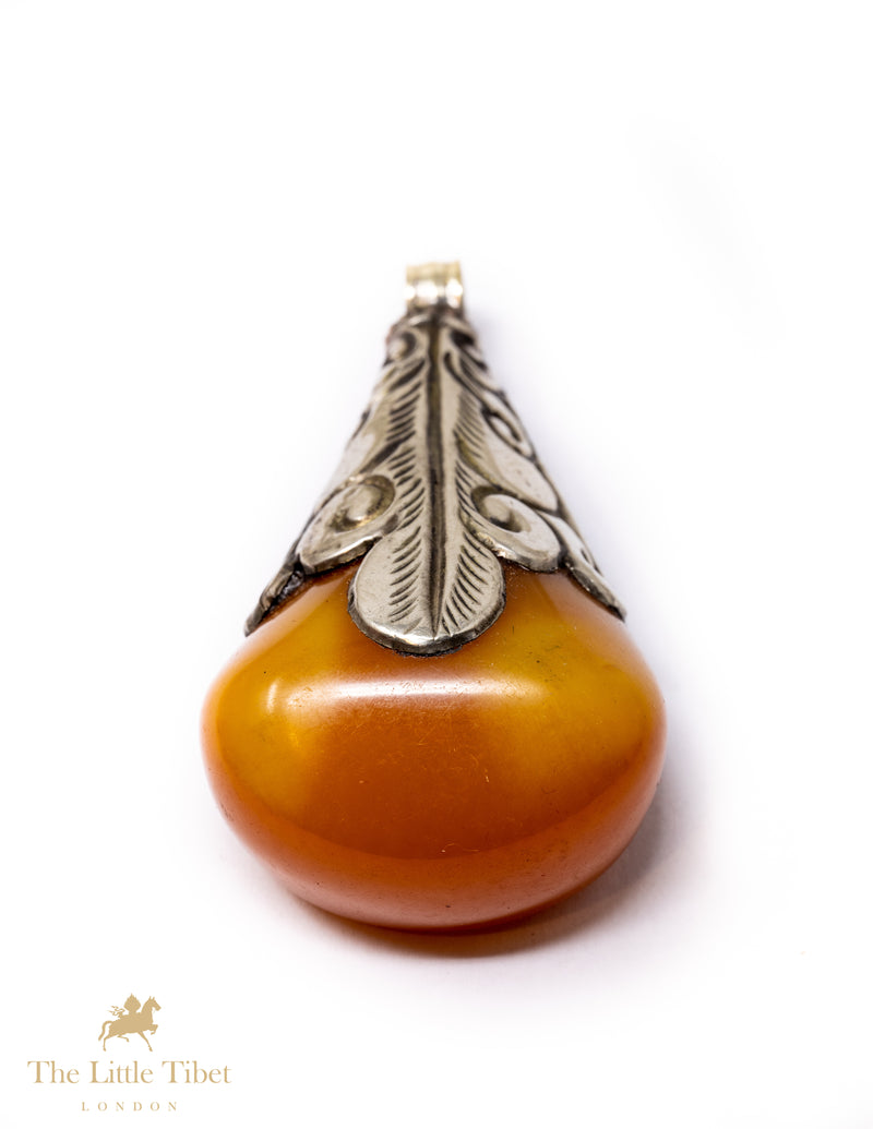 Large teardrop shape piece for making jewellery or pendant - SN8-The Little Tibet