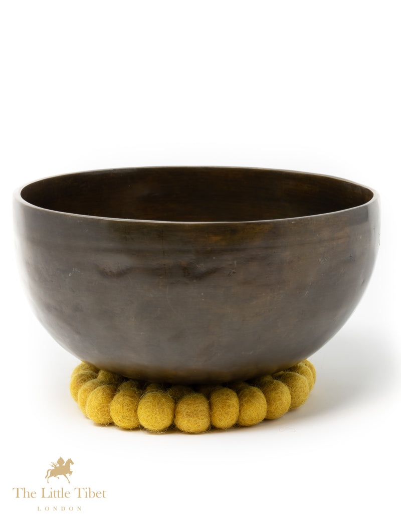 Mustard Yellow Felt Ball Cushion for Singing Bowls-The Little Tibet