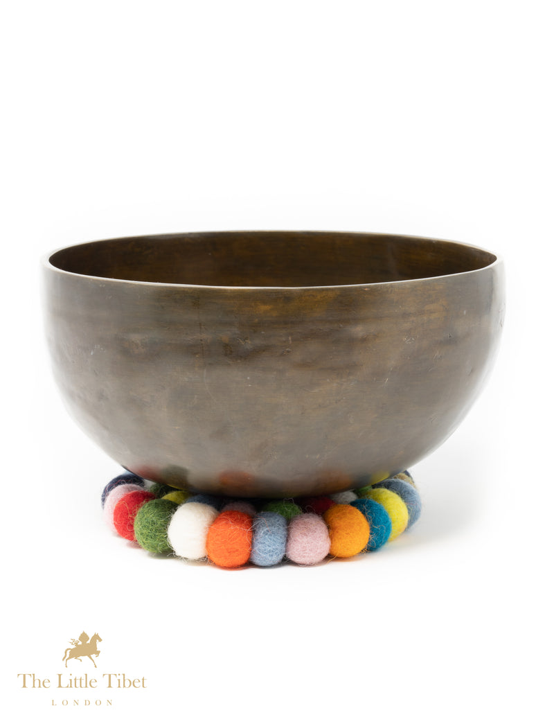 Multicolour Felt Ball Cushion for Singing Bowls-The Little Tibet