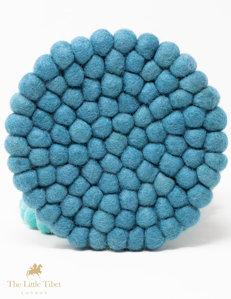 Slate Blue Felt Ball Cushion for Singing Bowls-The Little Tibet
