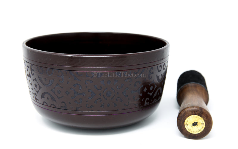 Black large  aluminium singing bowl sound therapy chakra realigning himalayan instrument with stick