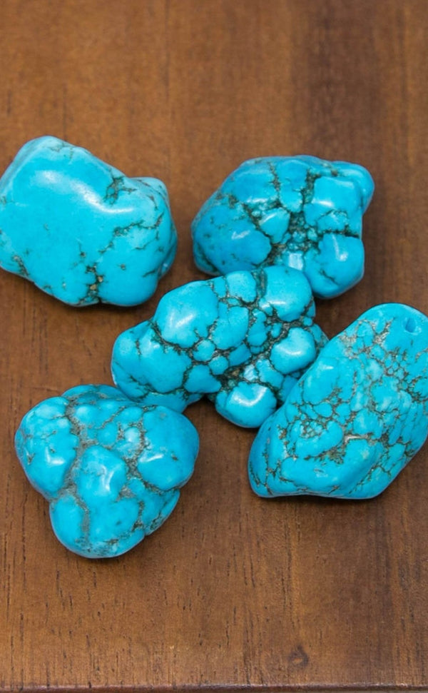 1 BEAD Tibetan Chunky Turquoise Beads - T29 - The Little Tibet