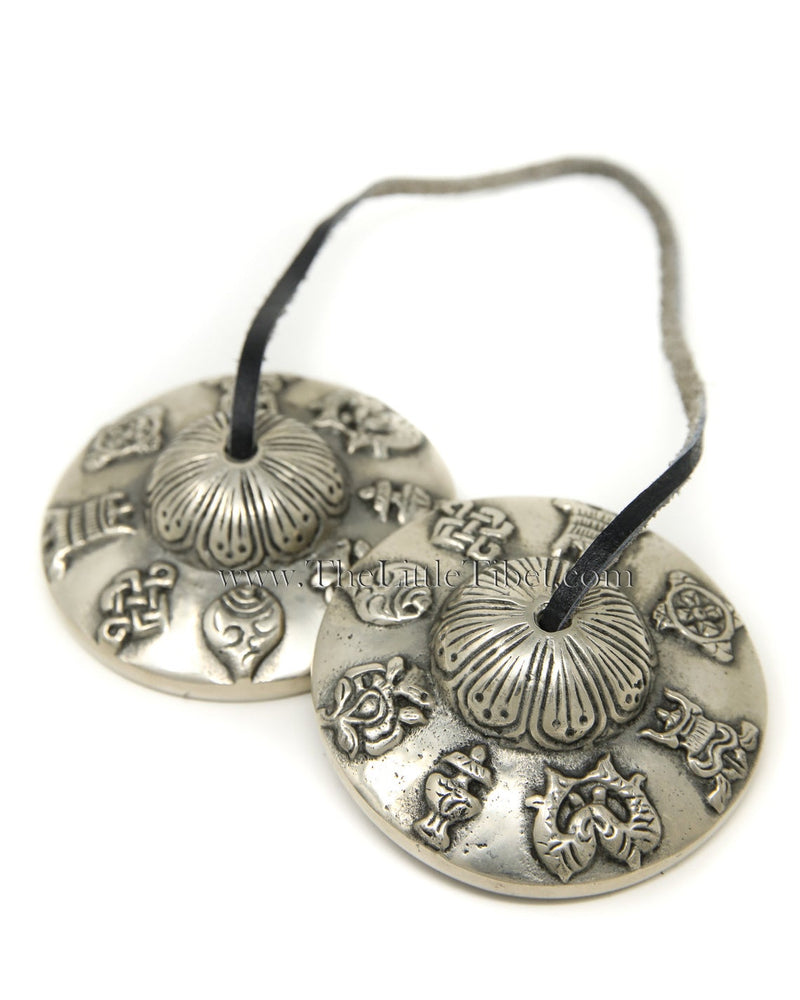 Auspicious Symbol Tibetan Healing instrument-Ting Sha, Tibetan Ting-Shag or Cymbals - The Little Tibet