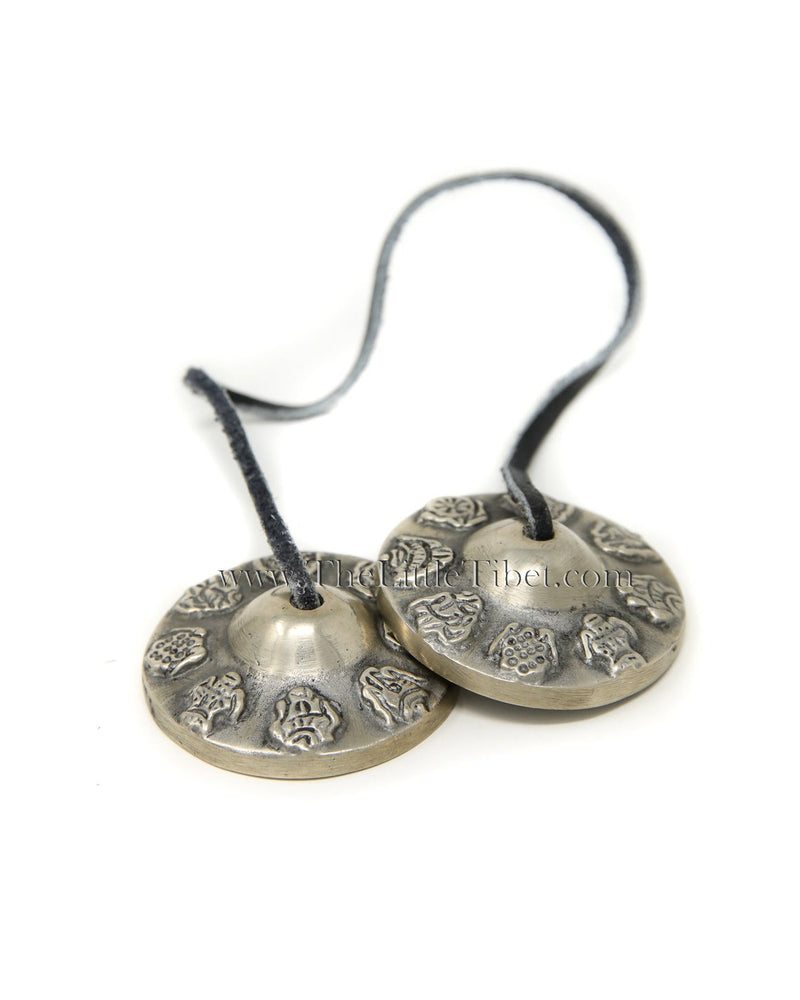 Auspicious Symbol Tibetan Healing instrument-Ting Sha, Tibetan Ting-Shag or Cymbals - The Little Tibet