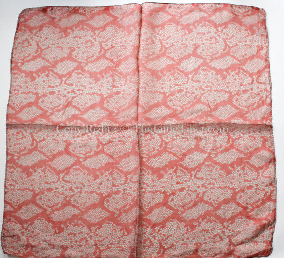 Light Coral Square Silk Scarf, 100% silk 20" x 20-Code: SS01B - The Little Tibet