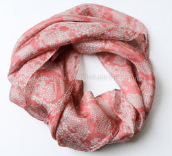 Light Coral Square Silk Scarf, 100% silk 20" x 20-Code: SS01B - The Little Tibet