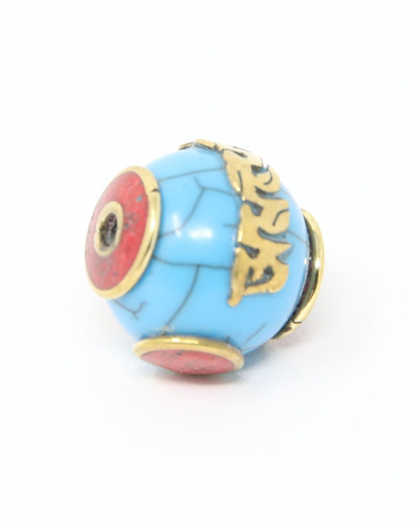 Handmade "Mani" Mantra Tibetan Inlaid Beads for Jewellery Making - A2