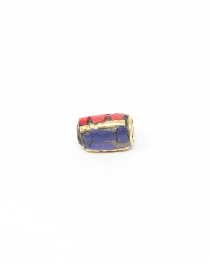 Tribal Space Tibetan Coral Lapis Lazuli Inlaid Beads - Z107