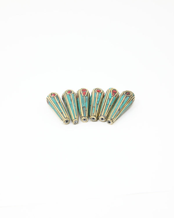 Tribal Turquoise Inlaid Tibetan Jewellery Beads - N100