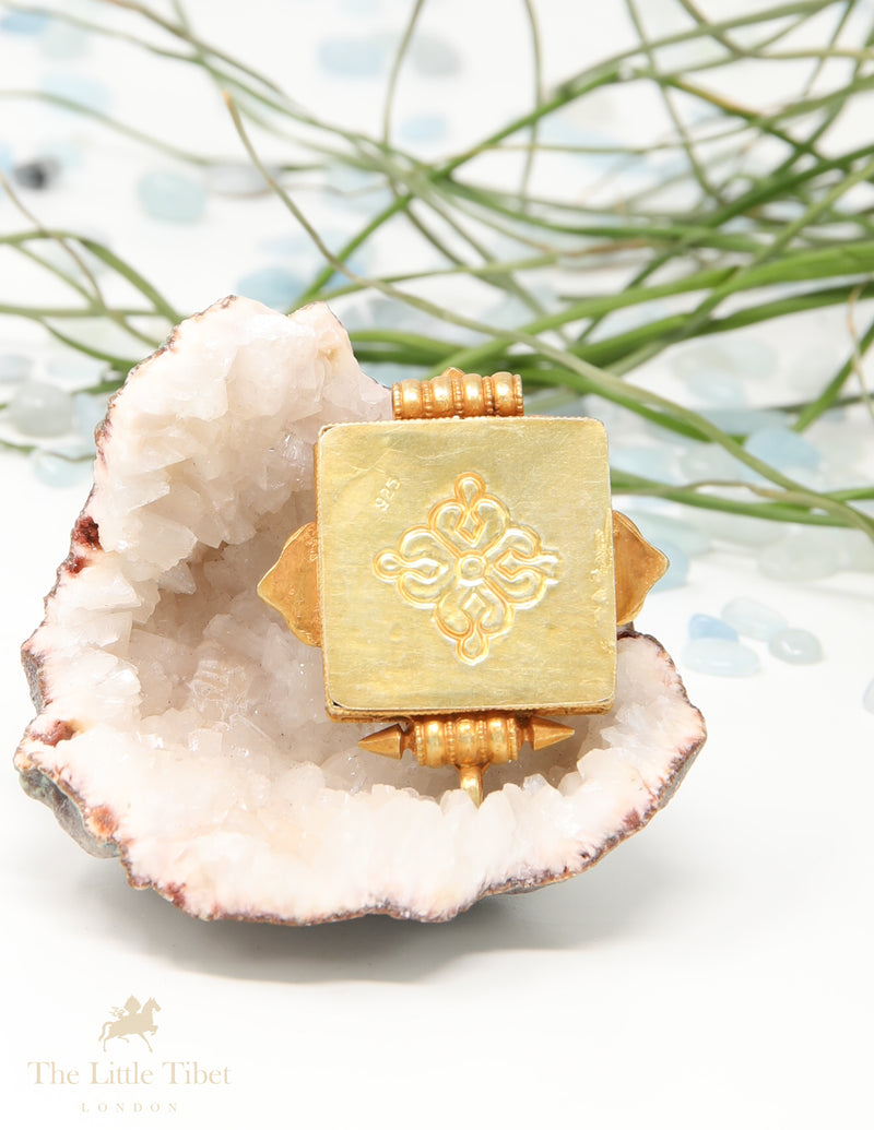 Jewel studded mini Gau Tibetan Pendant