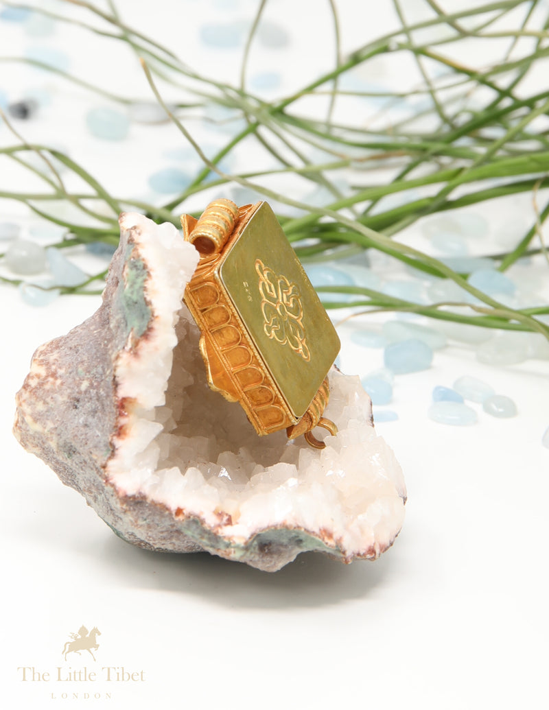 Jewel studded mini Gau Tibetan Pendant