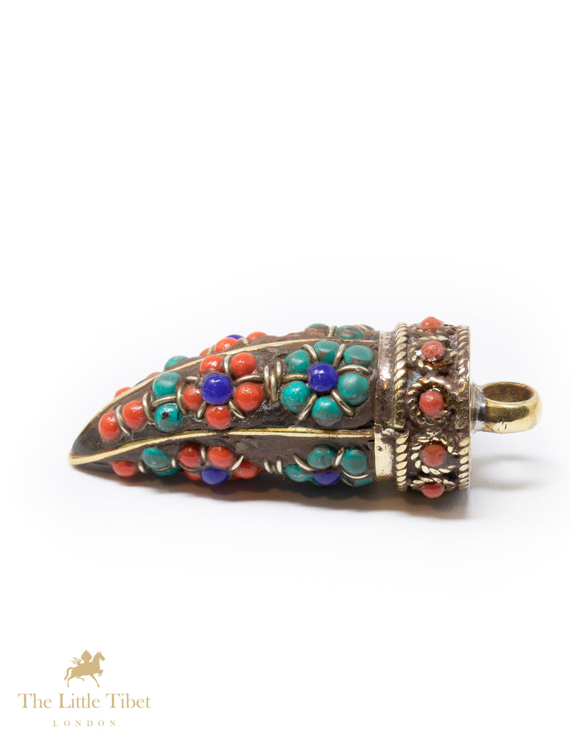 Mystic tiger's tooth shape piece for making jewellery or pendant - SN3-The Little Tibet