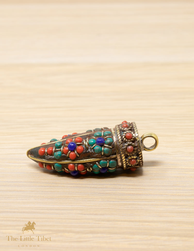 Mystic tiger's tooth shape piece for making jewellery or pendant - SN3-The Little Tibet