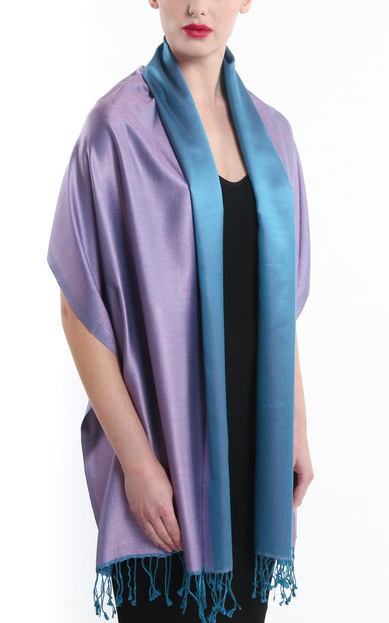 Paula Purple Silk Scarf - TTM271 - The Little Tibet