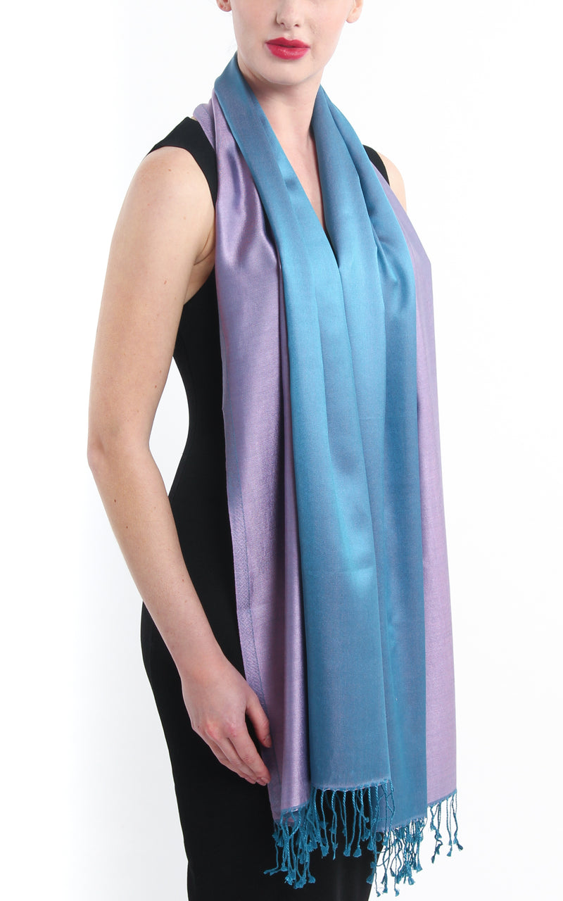 Paula Purple Silk Scarf - TTM271 - The Little Tibet